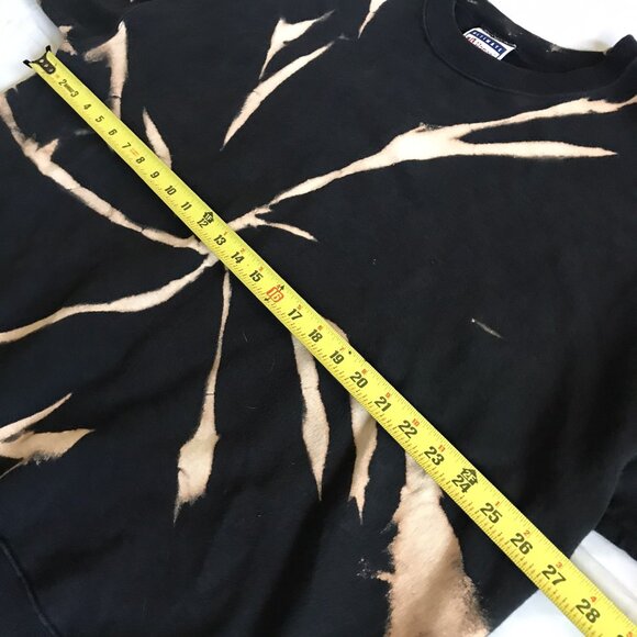 Vintage Hanes Bleach Tie Dye Swirl Crewneck Sweatshirt Custom Upcycle Size 2XL - Picture 4 of 7
